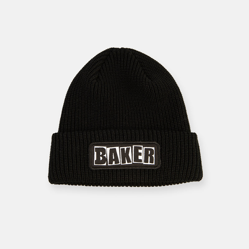 Brand Logo Black Patch Beanie