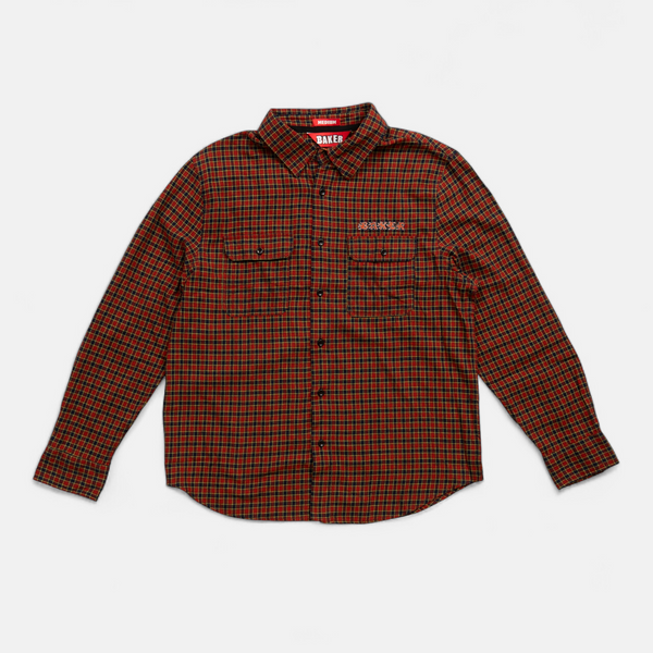 Flames Plaid Flannel Button Up