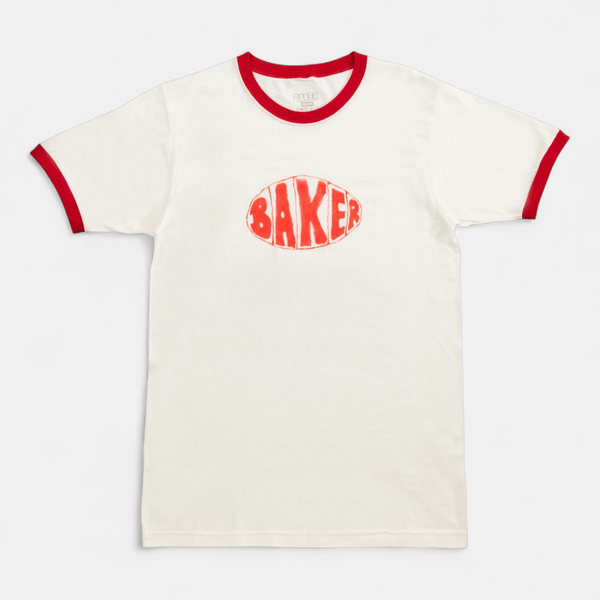Sprayed Oval Ringer Tee White